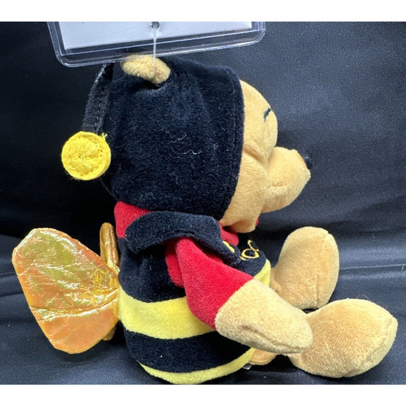 DISNEY Bumble Bee Pooh Plush Winnie Stuffed Bean Bag Toy With Tags Halloween - Picture 5 of 5